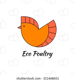 Vector logo and sign for poultry, farm or store. Badge or emblem with sample text