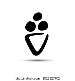 Vector. Logo. Silhouette. Black ice cream cone icon for supermarket.