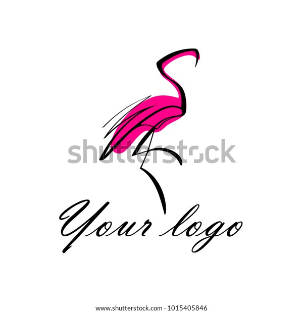 Vector Logo Silhouette Flamingo Stock Vector (Royalty Free) 1015405846