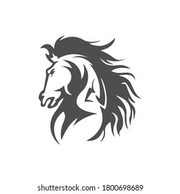 Vector and logo silhouette of a horse's head