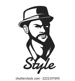 vector logo silhouette of a man's face