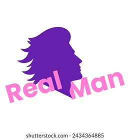 Vector logo silhouette of a real male head from side. silhouette of people side view. man. silhouette of face shape from side. Designed by dekreatif.id