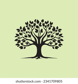 Vector logo silhouette of a tree