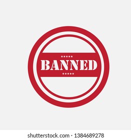 vector logo simple banned sign red insulated white background