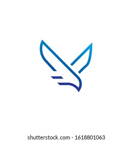 vector logo of a simple bird line