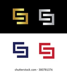 Vector logo with simple concept of letter S or two reflected letters C 