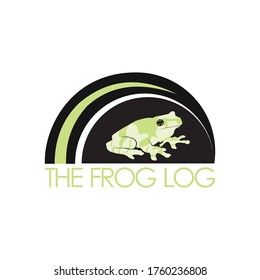 vector logo of a sitting frog animal