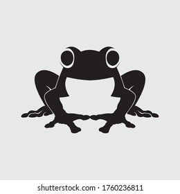 vector logo of a sitting frog animal