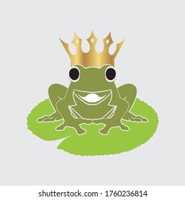 vector logo of a sitting frog animal