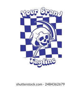Vector logo of a skull head