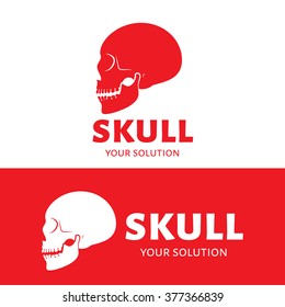 Vector logo skull. Red style