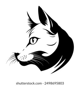 A vector logo of a sleek cat head—ideal for pet brands, merchandise, and professional use. Its clean design adds a touch of modern elegance to any project