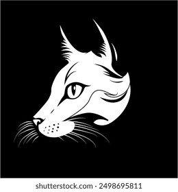 A vector logo of a sleek cat head—ideal for pet brands, merchandise, and professional use. Its clean design adds a touch of modern elegance to any project