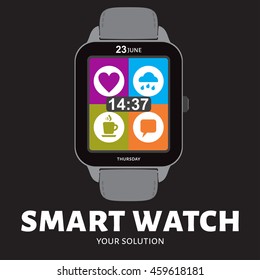 Vector logo smart watch. Logo in the form of smart watches