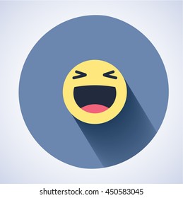 Vector Logo. Smile Face Sign Pin Icon. Happy Smiley Chat Symbol. Facebook New Like. 