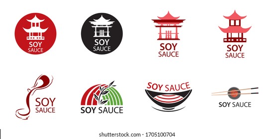 vector logo of soy sauce, Japanese seasoning