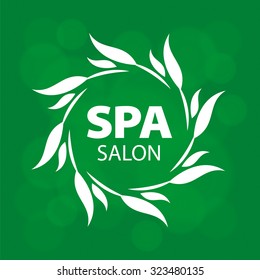 vector logo for a spa on a green background