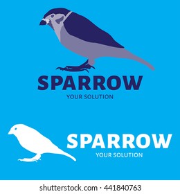 Vector logo Sparrow. Blue style