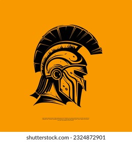Vector logo Spartan warrior symbol, emblem. Spartan helmet logo, Spartan Greek gladiator helmet logo