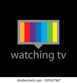 vector logo with a spectrum in the TV screen