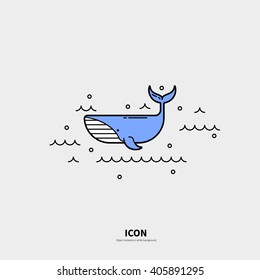 Vector Logo sperm-whale. Isolated on background and easy to use. The perfect logo for Your business. Clean and minimalistic in nature. The concept of the ocean.
