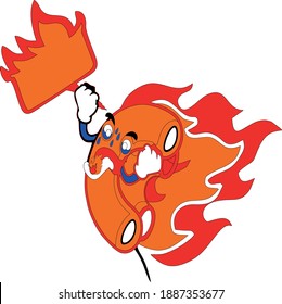 Vector Logo Of Spicy And Burning Macaroni