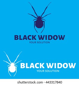 Vector logo spider. Brand logo black widow