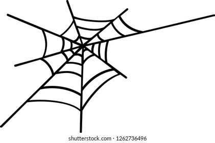 Vector logo spider web in Halloween on the White Blackground