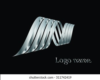 Vector Logo Spiral Design Template on a black background