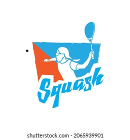 Vector logo squash players Suitable for use as a logo for a squash competition.