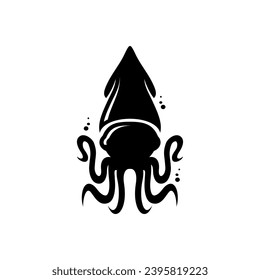 Vector logo of squid on white background 