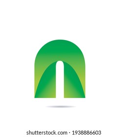 Vector logo stands for green gradient n letter