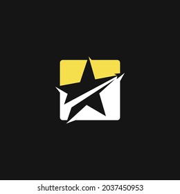 estrella de logotipo vectorial en caja con estilo de espacio negativo