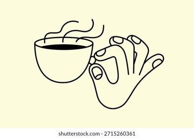 Vector logo and sticker design template, hand drawn doodle sketchy character and mascot, specialty coffee and cafe emblem, happy barista, latte, cappuccino, coffee cup mascot