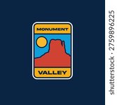 Vector logo, sticker Monument Valley, Arizona, USA
