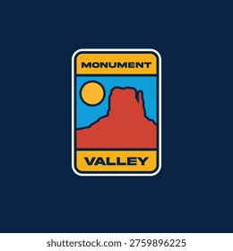 Vector logo, sticker Monument Valley, Arizona, USA