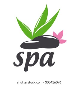 vector logo stones and leaves for spa salon