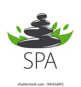 vector logo stones and leaves for Spa
