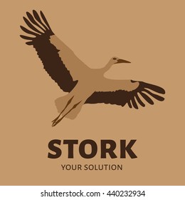 Vector logo the stork. Brand's logo in the form of a stork