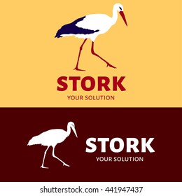 Vector logo the stork. Brand's logo in the form of a stork