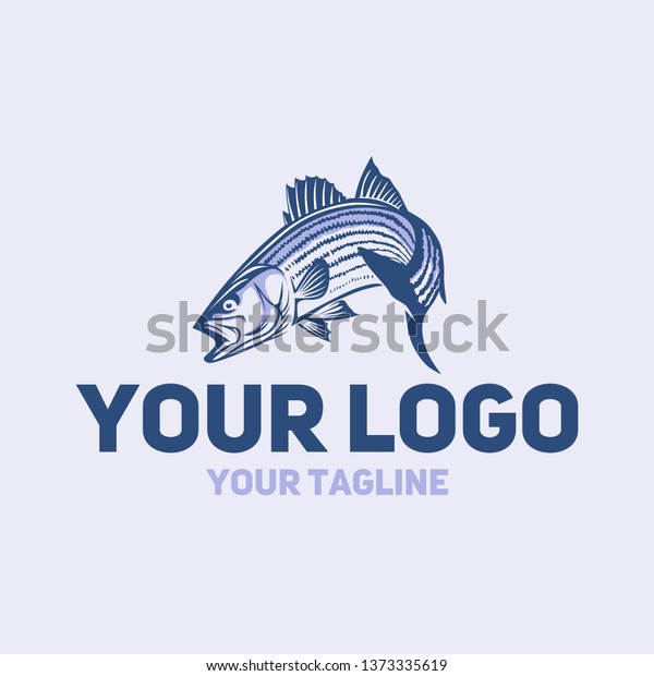 vector logo striped bass
fishing