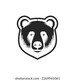 Vector logo of a stylish black and white bear.