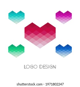 vector logo of stylized heart for design and textile
