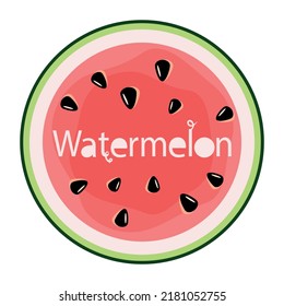 vector logo of a stylized watermelon with an inscription inside