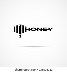vector logo of stylized word honey in black