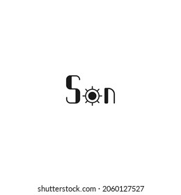 sol de logotipo vectorial con letras