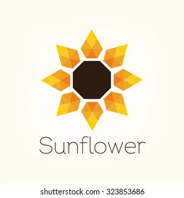 Vector logo sunflower yellow, triangles