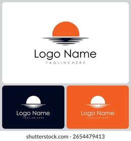 vector logo sunset beach .concept logo	