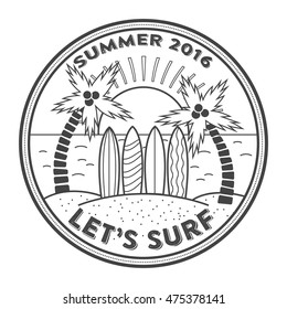 Vector logo for surfers and summer vacation