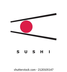 Vector logo for sushi. Logo design for restaurants of Japanese food. Isolated.
